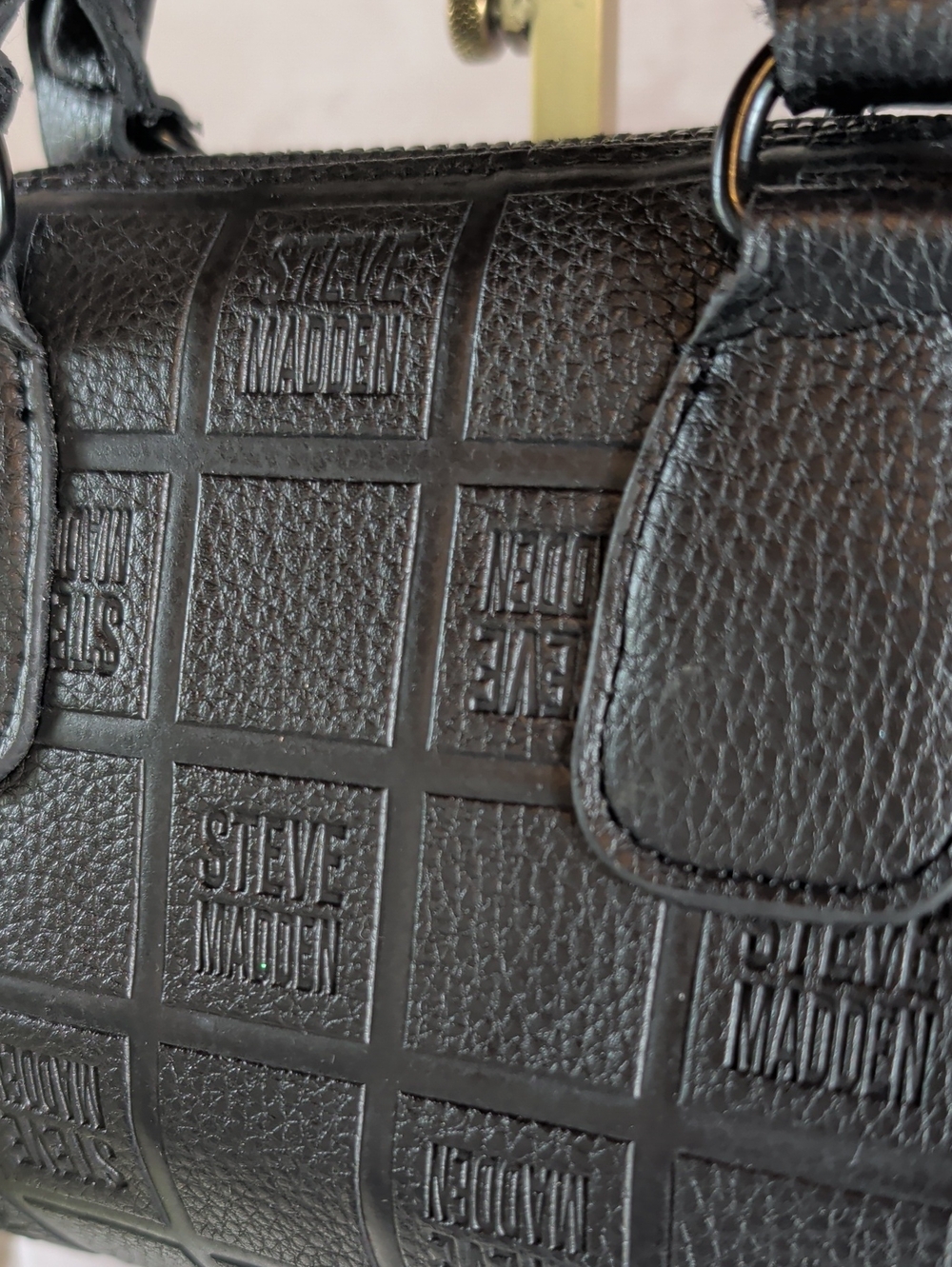 Steve Madden Black Embossed Mini Satchel - Picture 2 of 9